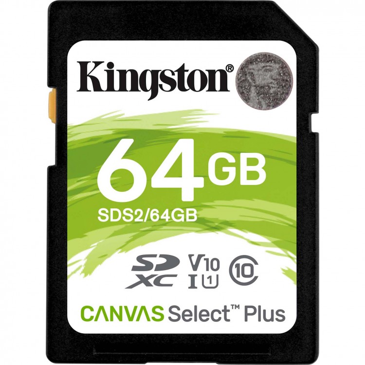 Card de memorie Kingston SDXC Canvas Select Plus 100R, 64GB, Class 10, UHS-I U1 V10