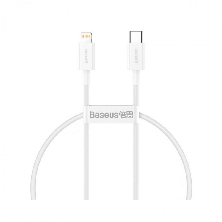 Cablu Date Incarcare Baseus Superior, Usb Type C La tip Lightning, Lungime 0.25m, Pd 20w, Alb - Catlys-02