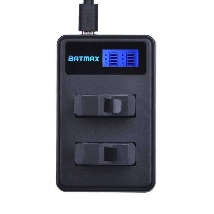 Incarcator Dual Batmax, LCD, USB, pentru Gopro Hero 8, Hero 7, Hero 6, Hero5