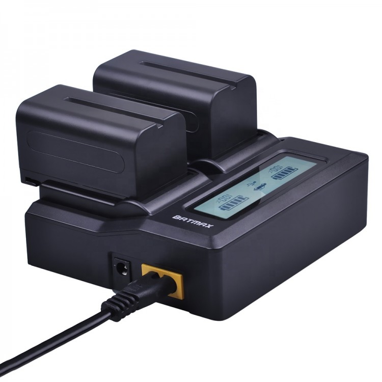 Incarcator Dual Batmax NP-F960, Incarcare Rapida, compatibil cu Sony NP F770 F750 F570 F550 F530 NP F970 F960 F950 F930 NP-FM50 NP-FM500H NP-QM71D NP-QM91D
