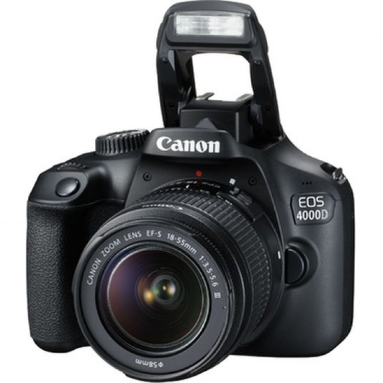 Aparat foto DSLR Canon EOS 4000D BK SEE, 18 MP + Obiectiv 18-55 DC + Obiectiv 75-300