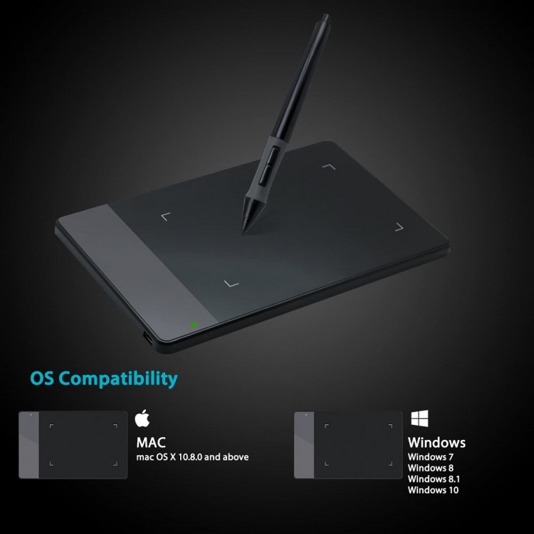 Tableta grafica Huion 420, 4 X 2.23", OSU, 2048 niveluri presiune, include 4 Varfuri, compatibila Semnatura Digitala