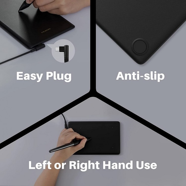 Tableta grafica, HUION Inspiroy H420X ,4.17x2.6", OSU, 300 PPS, 8192 niveluri presiune, PW100 Pen fara baterie, Compatibil cu Chromebook, Mac, PC sau Android Mobile, include 8 varfuri rezerva