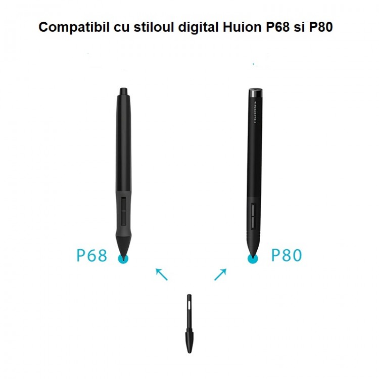 Varfuri Stilou digital Huion PN01, include 10 varfuri, compatibil cu Huion P68, P80