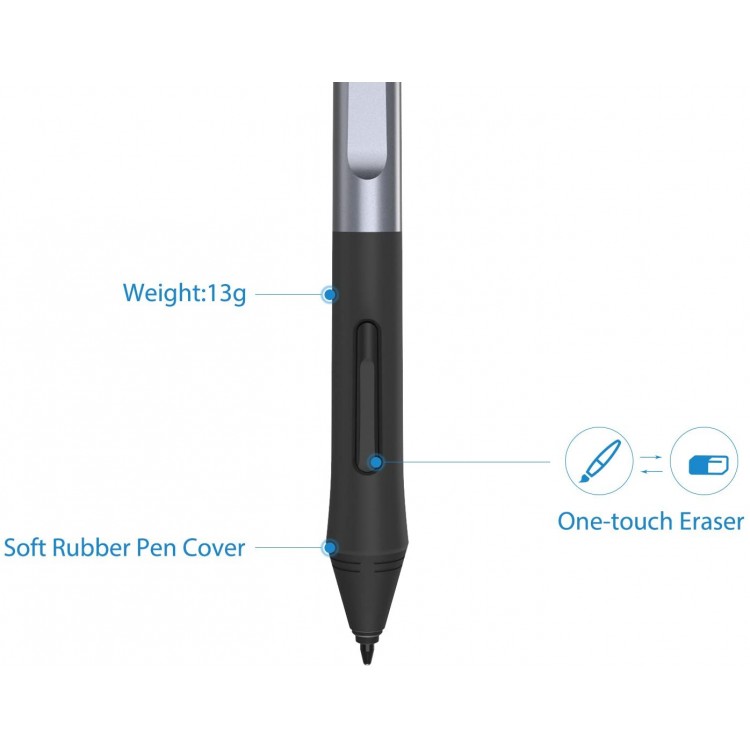 Stilou digital Huion PW100, compatibil cu H640P, H950P, H1060P, H1161, H610 Pro V2, HS64, HS610, Inspiroy Ink H320M