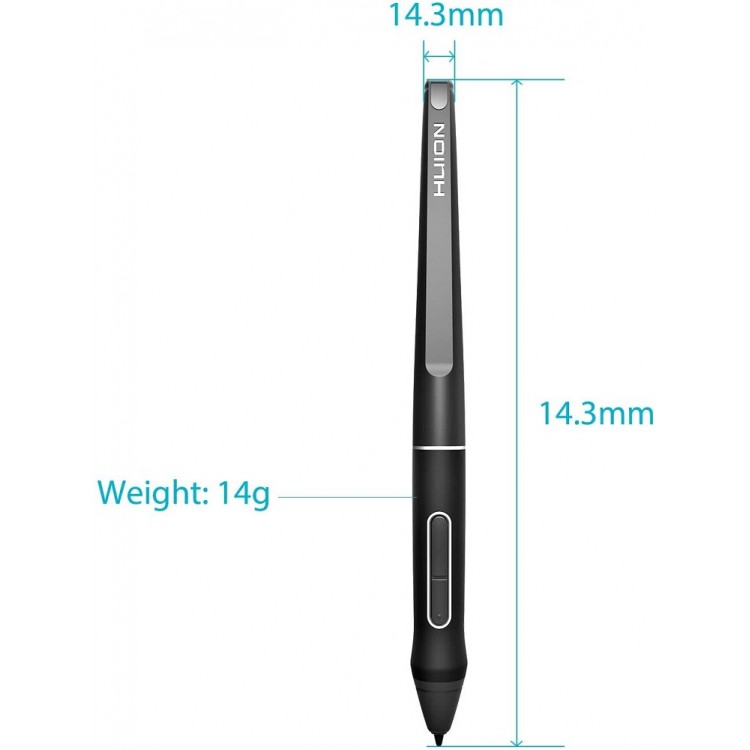 Stilou digital Huion PW507, compatibil cu Kamvas Pro 12 / Pro 13 / Pro 16 / Kamvas 16 / Pro 20 (2019) / GT-191 V2
