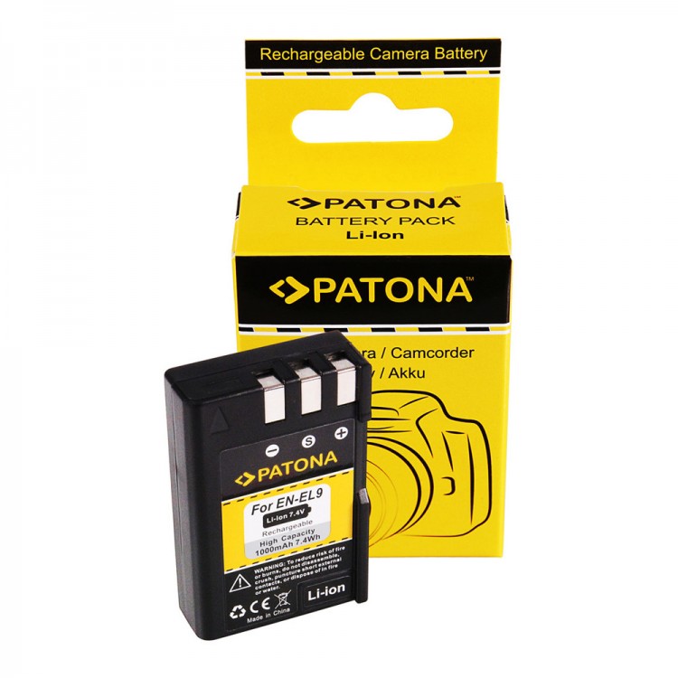 Acumulator Patona EN-EL9, 1000 mAh, pentru Nikon D40 D 40 D-40 D40x D60 D5000