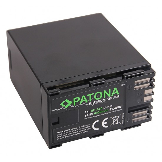 Acumulator Patona Premium BP-A60 pentru Canon EOS C200 C200B C200 PL C300 Mark II XF705 CA-CP200L 6900mAh