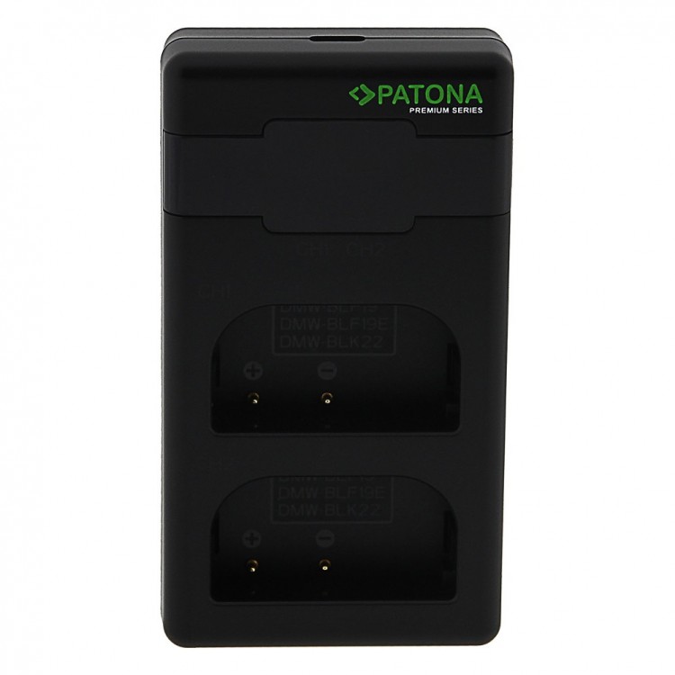 Incarcator rapid PATONA Premium Twin Performance PD pentru Panasonic DMW-BLF19, DMW-BLK22, include cablu USB-C