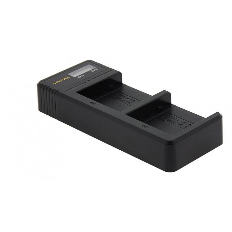 Incarcator Patona tip JVC BN-VC296G BN-VC298G GY-HC500 HY-HC550 Dual, USB-C, cu display LCD pentru JVC GY-HC500, GY-HC550