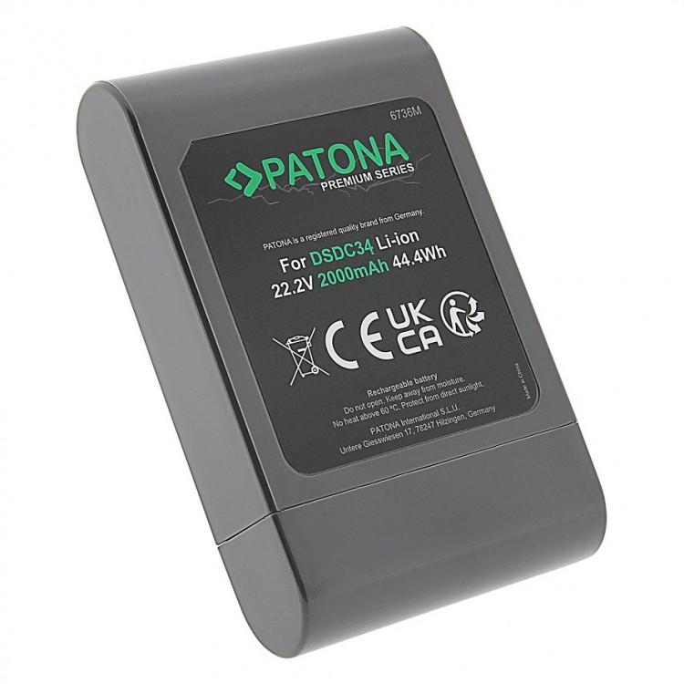 Acumulator Premium PATONA compatibil cu Dyson DC30 DC31 DC34 DC35 DC43 DC45 DC56 DC57, 2000mAh