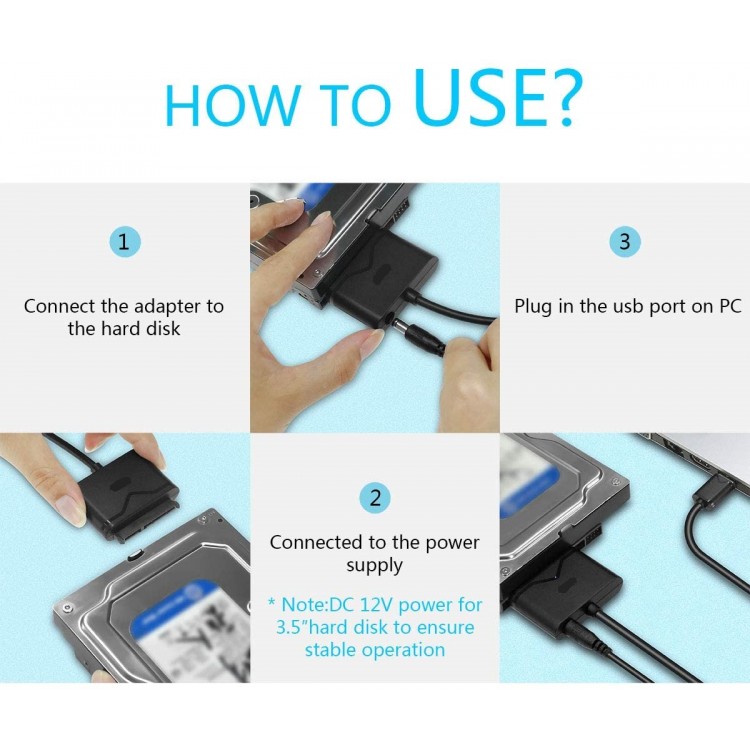 Adaptor Savio AK-39, USB 3.0 la SATA III 5Gb/s 2.5"/3.5" HDD, include alimentator