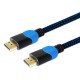 Cablu profesional HDMI 2.0 Savio GCL-05,tesatura nylon, albastru/negru,4K pentru Playstation, 3m