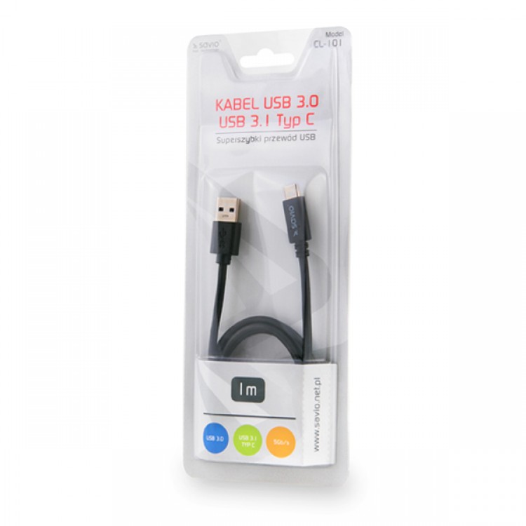 Cablu de date si incarcare rapida USB 3.0 la USB Type-C 3.1, 3A, Negru