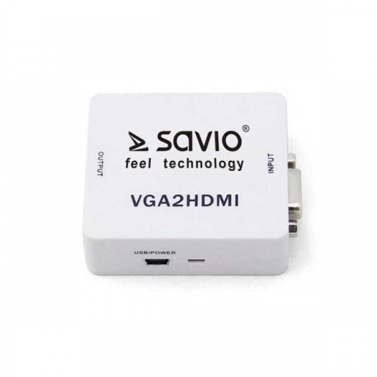 Adaptor Convertor VGA La HDMI Full Hd 1080p 60 Hz, Savio CL-110, Video / Audio, Alb