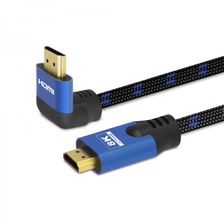 Cablu unghiular HDMI, Profesional, Savio CL-147,  8K Ultra High-Speed 48Gbps , 1.8m , 8K@60Hz, 4K@120Hz, Full HD @240Hz , Dynamic HDR, Dolby True HD, eARC , compatibil cu Xbox ,PlayStation4 , PlayStation5