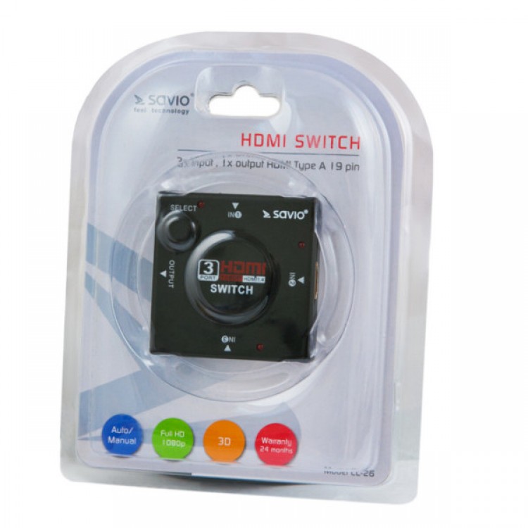 Comutator HDMI Savio CL-26