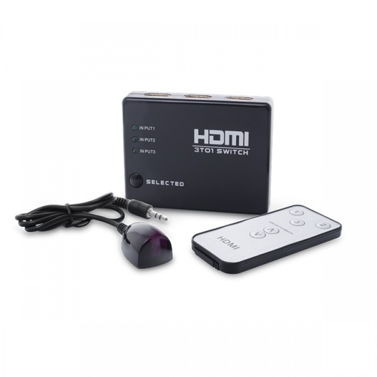 Splitter HDMI Savio CL-28, 3x1 porturi, include telecomanda