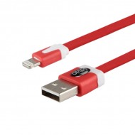 Cablu de date si incarcare tip Lightning Savio CL-74, pentru iPhone, rosu