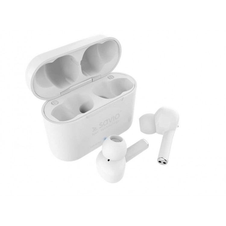 Casti Audio In-Ear, Savio TWS-07 PRO, True Wireless, Bluetooth 5.0, Alb