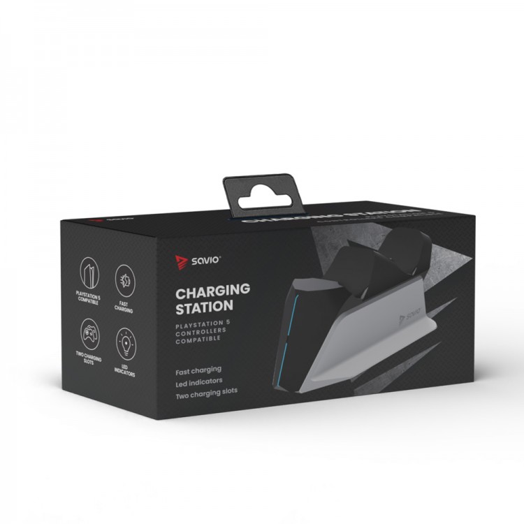 Statie dubla de incarcare Savio GCS-01 pentru controllere Playstation 5