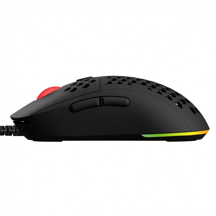 Mouse gaming profesional Savio HEX-R, 12000 DPI, Senzor Pixart PMW 3327, iluminare RGB, cablu 1.8m, negru
