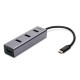 Hub USB-C, 4 porturi Savio AK-46, carcasa aluminiu, gri