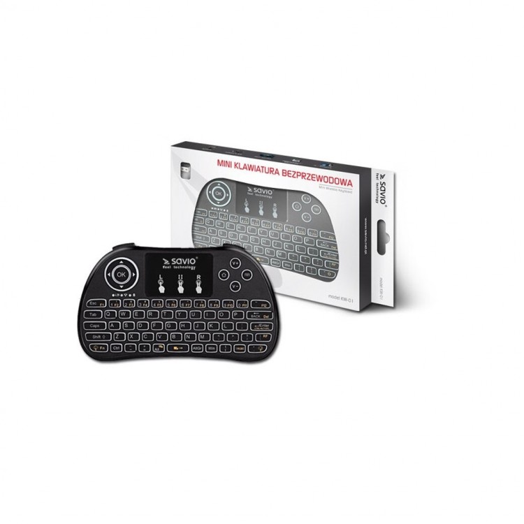 Tastatura Wireless Savio KW-01, pentru PC, Smart TV/android TV, Xbox 360/Play Station 3, Smartphone