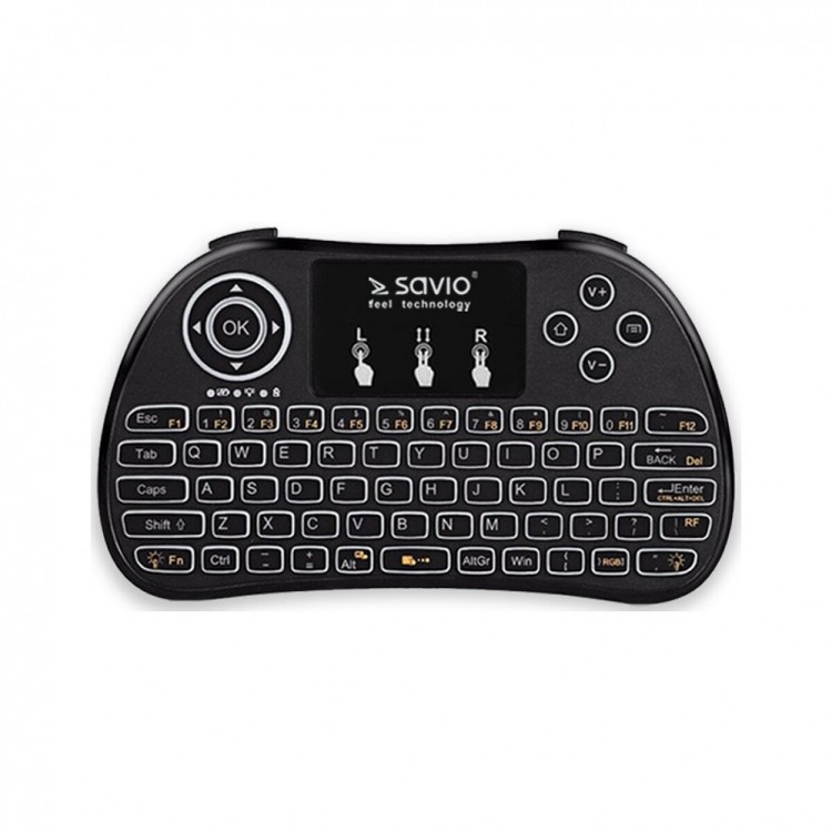 Tastatura Wireless Savio KW-01, pentru PC, Smart TV/android TV, Xbox 360/Play Station 3, Smartphone
