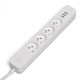 Prelungitor Savio LZ-12, Protectie la supratensiune, 4 Prize cu impamantare, 3 porturi incarcare rapida USB-A, Buton ON/OFF, 1.5 m, Alb