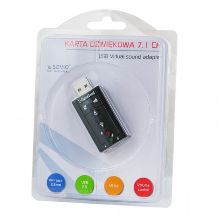 Placa de sunet 7.1, Savio AK-01, interfata USB 2.0